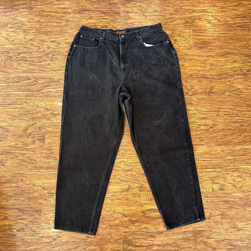 Vintage Route 66 Relaxed Fit Black Denim Jeans Size 22